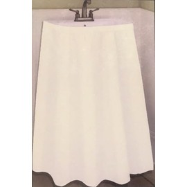 Better Home Link Design Textured Microfiber Sink Skirt, Luxurious Fabric Bathroom Vanity Cover, (White)