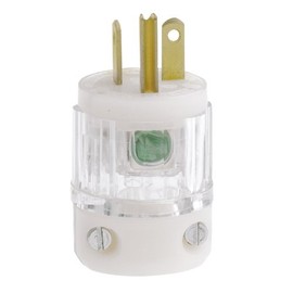 Leviton 8315-CT 20 Amp, 125 Volt, Plug, Straight Blade, Hospital Grade, Grounding, Transparent