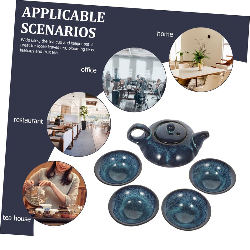 LABRIMP 1set Ceramic Teapot Set Teapot and Cups Portable Tea