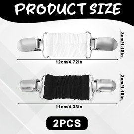 Giantree Pack of 2 Dress Cinch Clip, Pullover Clips, Cardigan Clip, Sweater Cardigan, Clothes Clips, Waist Cincher Clip, Back Cinch Clips, Scarf Clip for Pullover, Dresses, Shirts (Black White)