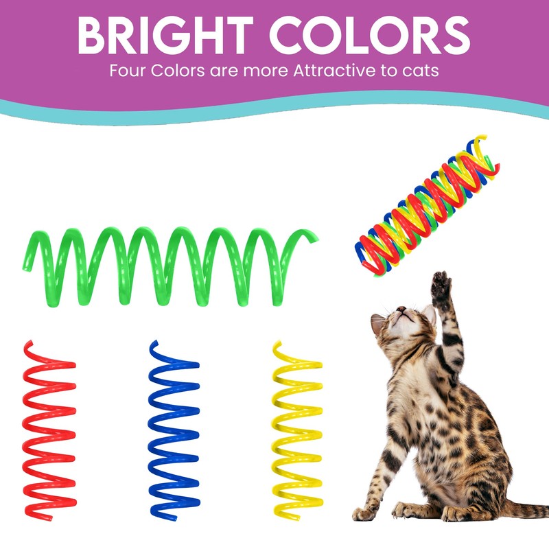 SPOT Colorful Springs Cat Toys – 3" Bouncy Coils for