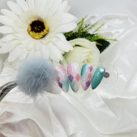 ❣Soft winter knit handmade nail tips - Long ballerina / ❣뽀송겨울니트 수제네일팁 - 롱발레리나