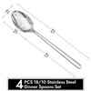KINGSTONE Dinner Spoons Set of 4, 8 Inch 18/10 Stainless