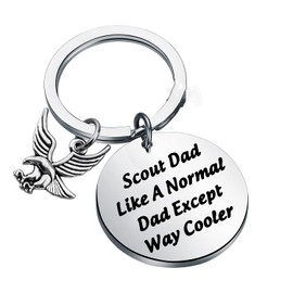 WSNANG Scout Dad Keychain Gifts Eagle Court of Honor Cub Scout Leader Gift for Proud Scout Dad Like a Normal Dad Except Way Cooler(silver) …
