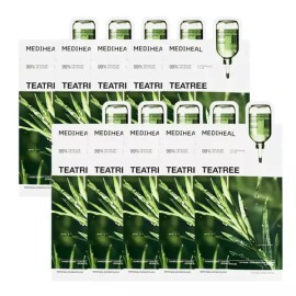 Mediheal 메디힐 3세대 티트리 에센셜 마스크팩 진정 수분 10장 Mediheal 3rd Generation Tea Tree Essential Mask Pack Soothing Hydration 10 Sheets