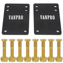 Vanpro Riser Pad 1/8 4MM Skateboard Skateboard Spacers (Color: Black / Qty: 2 Pieces) (4MM Thick Bolt)