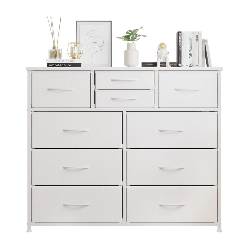 LUMTOK 10-Drawer Dresser, Fabric Storage Dressers Drawers for Bedroom, Hallway,