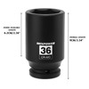 MIXPOWER 3/4" Drive Deep Impact Socket, 36mm, CR-MO, Metric, 6