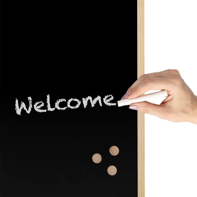 Zeller 11274 Chalk/Magnetic Board Metal / Pine Black Approx. 40