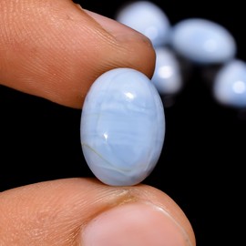 2 PCS, 14X10 MM, AURA GEMS Natural Owyhee Blue Opal, Cabochon, Oval Shape, Jewelry Making Stone Supply, Chakra Energy Healing Gemstone, Real Crystal, Birthstone, Wholesale deal