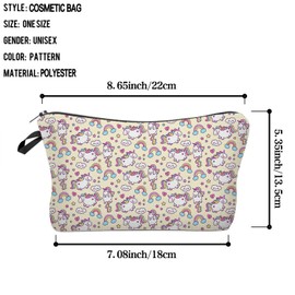 Livel lhood Rainbow Cartoon Unicorn Cosmetic Bag for Women Cute Small Makeup Bag for Purse Travel Toiletry Zipper Pouch for Girls Gift for Sisters Rainbow Cartoon Unicorn Makeup Bag for Her