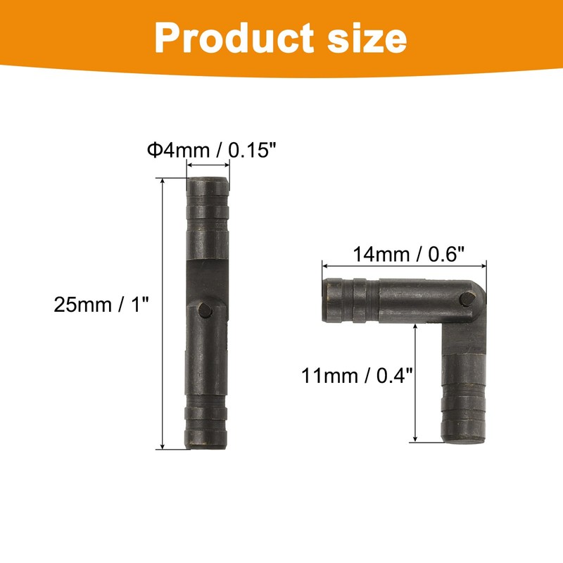 sourcing map 20Pcs Invisible Barrel Hinges, 4x25mm Brass Concealed Hinge,