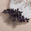 Rumtock Purple Rhinestones Beads Hair Piece Wedding Bridal Hair Comb