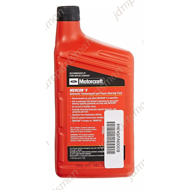 Motorcraft MERCON V Power Steering Fluid XT5QMC Quart fits Ford