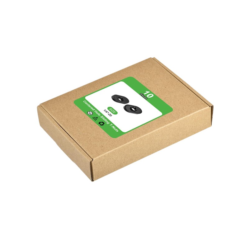 sourcing map Centered Hole Sliding T-Nuts, 10Pcs 1/4"-20 Carbon Steel