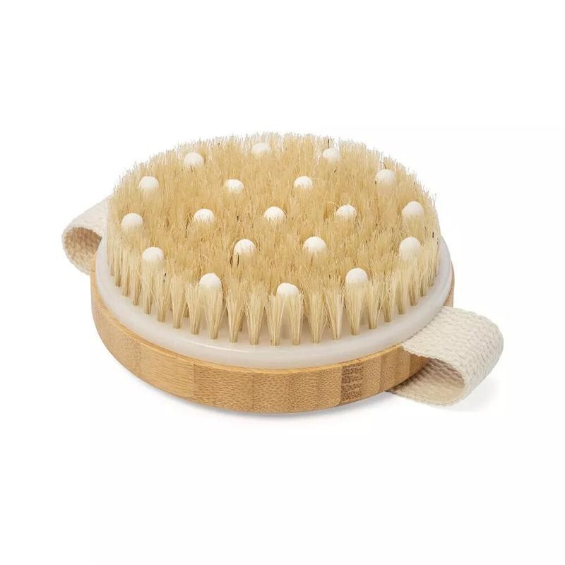 Dry Brushing Body Brush-Round Exfoliating Brush for Cellulite Lymphatic Drainage