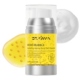 DR.YIMAN MICRO-BUBBLE Amino Acid Gel Cleanser - 2-in-1 Makeup Remover & Daily Face Wash with 7-Type Hyaluronic Acid, Gentle Hydrating Foam for Sensitive Skin, Non-Drying Daily Face Wash, 4.23 fl oz