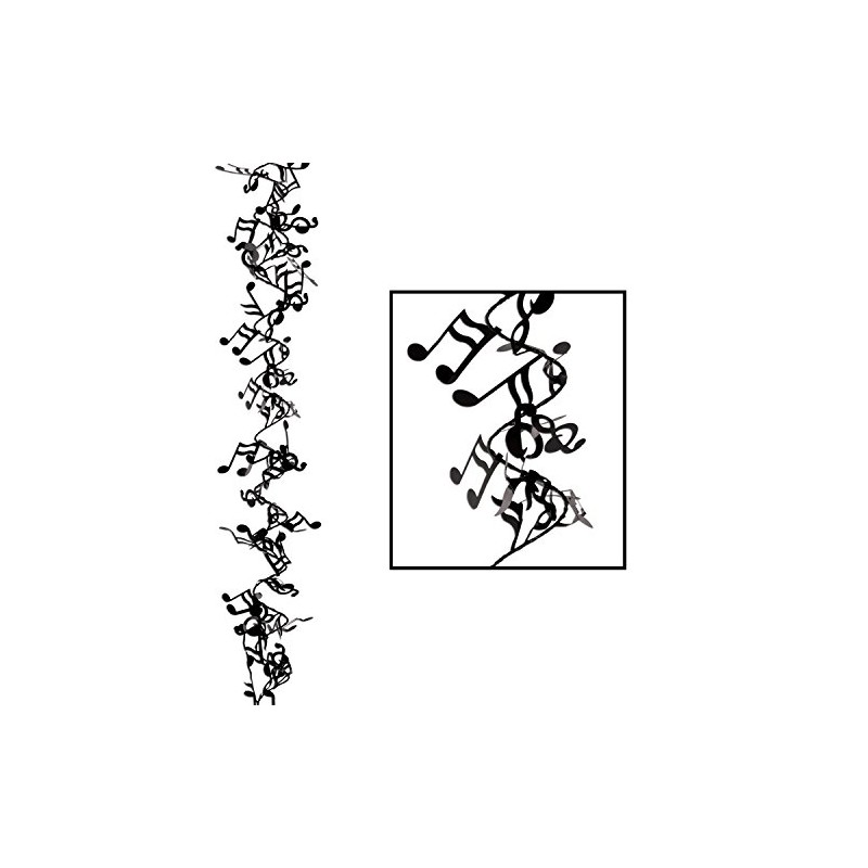 Beistle Black Musical Notes Garland (25 Ft) -1 Pc