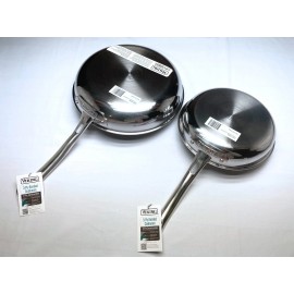 Viking Set of 2 Stainless Steel Viking Frying Pans New, 8" & 10", 3-Ply New
