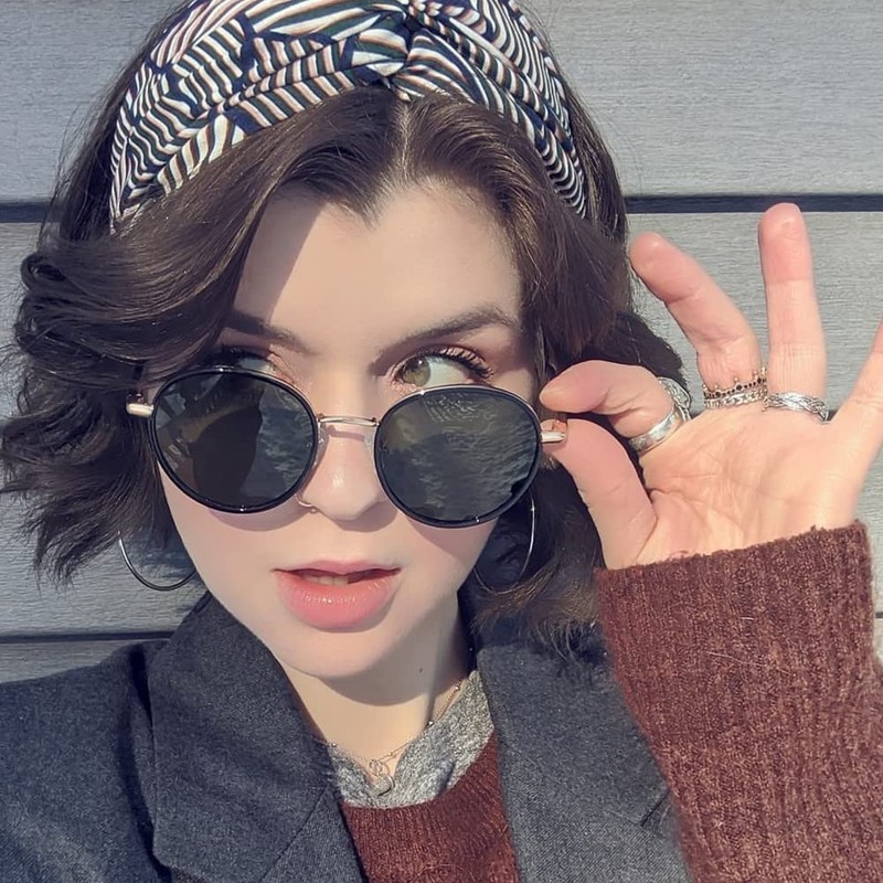 Carfia Polarised Ladies Sunglasses, UV400 Retro Round Glasses, for Leisure,