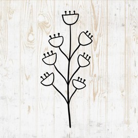 Flower Bouquets Wall Decals - Flower Bouquets Wall Stickers - Minimalistic Minimalist Floral Botanical Leaves Branches Silhouette - Car Window Tumbler Laptop Bedroom Room Home Decor DWSV13105
