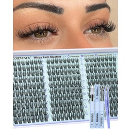 Goddvenus Wispy Lash Clusters Kit Eyelash Clusters Natural Cluster Eyelash Extensions Kit 10-16mm CC Curve Lash Extension Kit For DIY