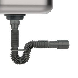 Leirsdam Universal Flexible P Trap Drain Pipe(1-1/2") and The Drain Side is A Straight Drain Tube in 4 Common Sizes