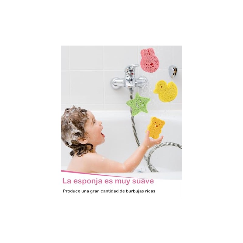 4 Piezas Esponja Para Baño Bebe, Esponja De Baño Para