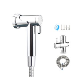 jeriussg Chrome Handheld Bidet Sprayer for Toilet, Magnetic Jet Spray for Toilet with 2 Modes, Wall Mount Adjustable Water Pressure Hand Bidet