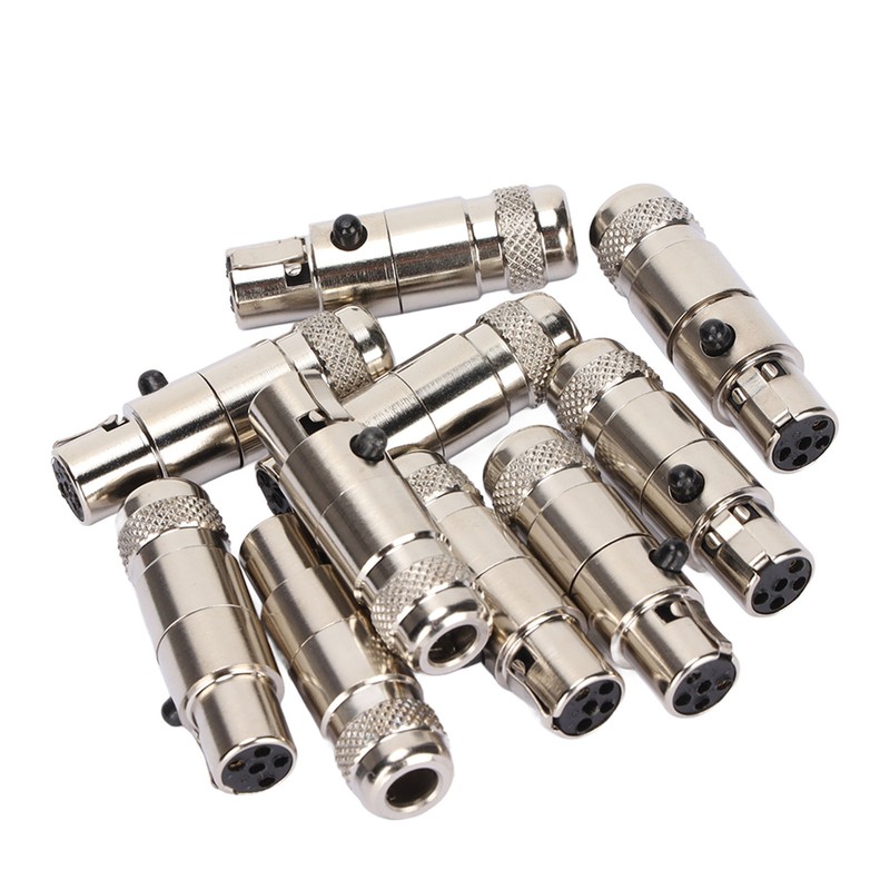 10pcs 5 Pin XLR Female Adaptor Mini Metal XLR Female
