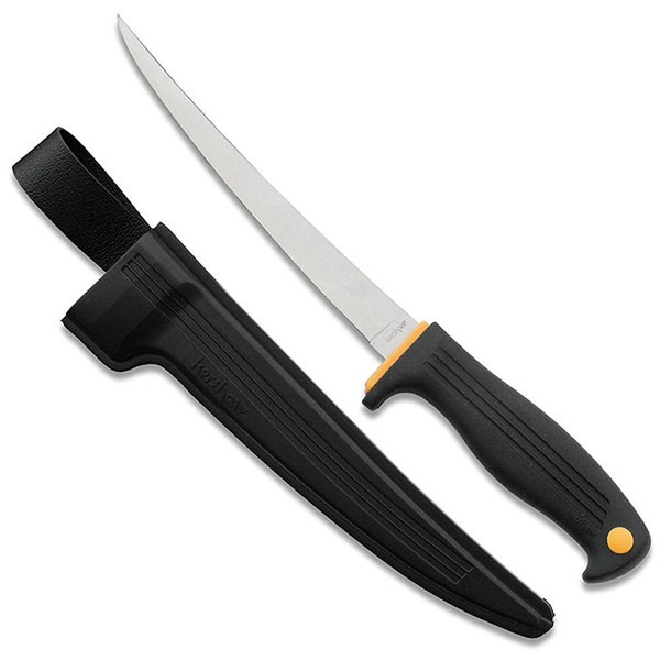 Fillet Knife, 7" Blade, w/Sheath, Clam