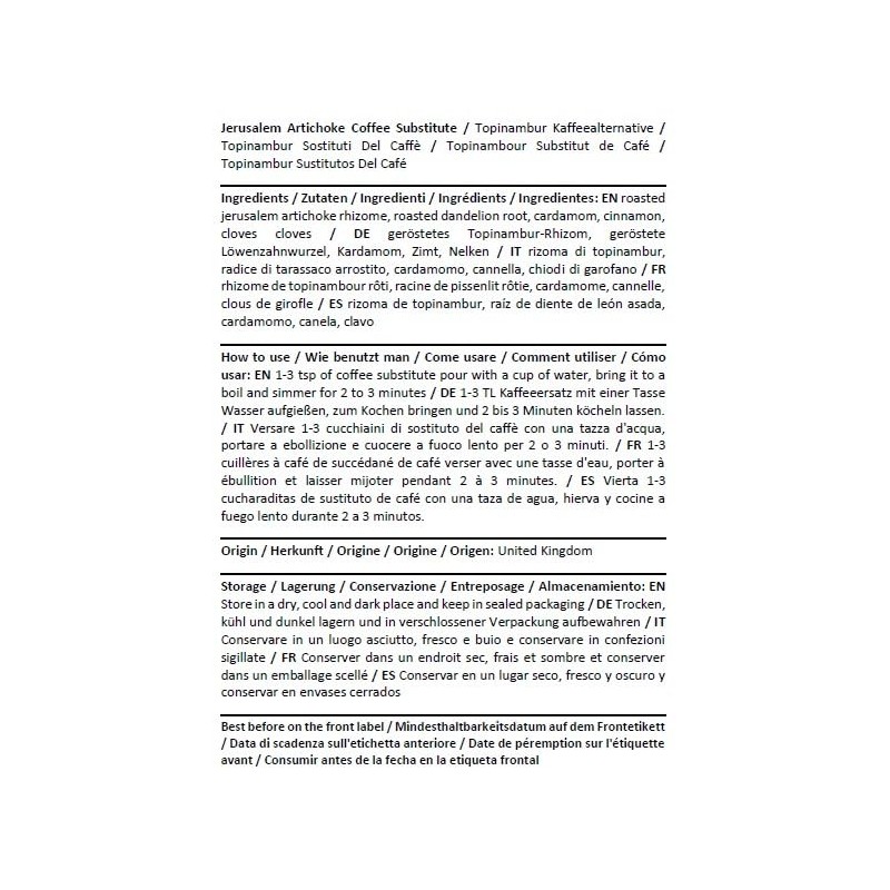 Health Embassy Jerusalem Artichoke Coffee Substitute (100g)