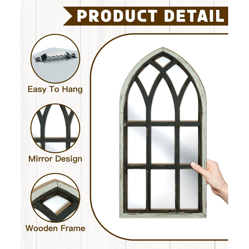 Putuo Decor Set of 2 Gothic Arch Window Frame Wall