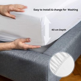 CHCOMFORT 40cm Deep Super King Fitted Sheets with two Matching Pillowcases - White Microfiber, All-Around Elastic, Wrinkle-Free, Fade Resistant- Suitable for All!