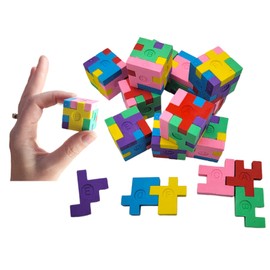 Colorful 1.125 Inch Puzzle Cube Erasers (12 Pack) 1.125". Fidget Fun Rubber Erasers. Game Time Home School Work Incentive