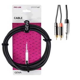 GEWA Y Cable Pro Line, 1.5 m, Black, REAN Plug, 3.5 mm Stereo Jack - 2x RCA 190792