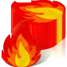 48Pcs Fire Napkins Flame Napkins Disposable Paper for Firefighter Theme Fire Truck Birthday Pentecost Fireman Graduation Bonfire Survivor Picnic BBQ Party Supplies