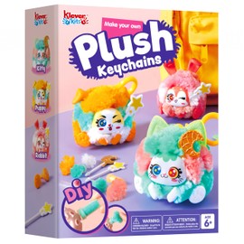 Klever Kits DIY Plush Keychain Making Craft, DIY Arts & Craft Set with 3 Models, Create Your Own Stuffed Keychain for Boys and Girls Ages 6 7 8 9