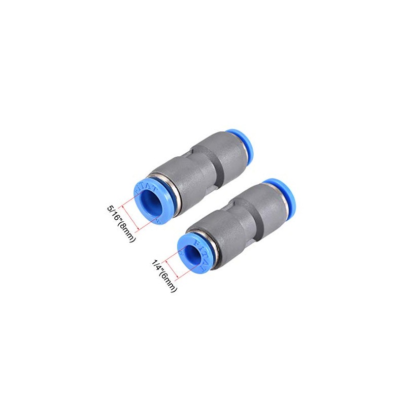 sourcing map Straight Push to Connector Reducer Fitting 8mm to