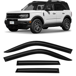 CLIM ART Incredibly Durable Rain Guards for Ford Bronco Sport 2021-2024, Original Tape-on Window Deflectors, Vent Deflector, Window Visors, Car Accessories, 4 pcs. - 421293