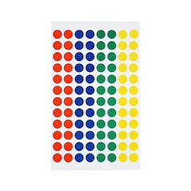 HEIKO Tack Label (Seal) NO.649 Round Assortment Φ0.4 inches (9 mm), 672 Pieces/62-1029-52