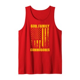 Eau Gallie Commodores God. Family. Vintage USA Flag Tank Top
