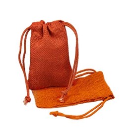 Fabric Orange 5" x 7" Burlap Party Favor Bags with Jute Drawstrings 12 Pack