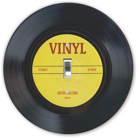 Island Gifting - Vinyl Record with Yellow Label Design - Round Single Toggle Light Switch Plate Covers, Decorative Wall Plate, Modern Electrical Switch Cover