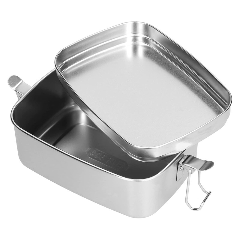 Lunch Box, 2 Tier Stainless Steel Food Container Metal Lunch