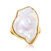 Ross-Simons 20x16mm Cultured Keshi Pearl Ring in 18kt Gold Over