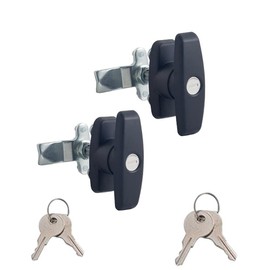 2 PCS T-Handle Door Lock Latch ABS T Handle Lock Zinc Alloy Lock Body Shed Door T-Handle Lock Kit for Garage Door Lock Truck Cabinet Door