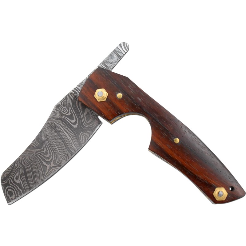 Old Ram Handmade Real Damascus Steel Cigar Cutter Rose-Wood Handle