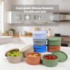 XU&PEIQI 24oz Silicone Food Storage Containers,Round Bowls with Lids -