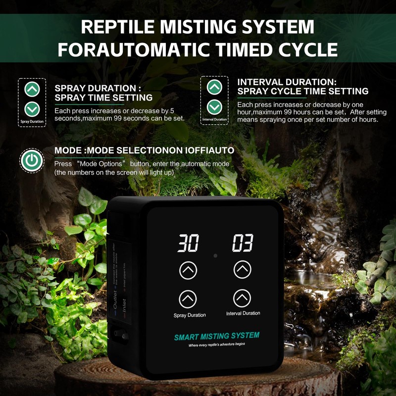 MECESOR Automatic Reptile Mister Humidifier with Timer,Programmable Terrarium Reptile Mister